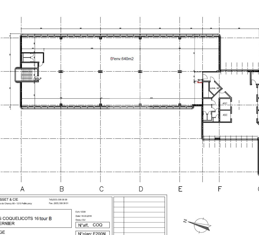 Bureaux d\'env. 640 m2 au 8ème étageOffices of approx. 640 m2 on the 8th floor